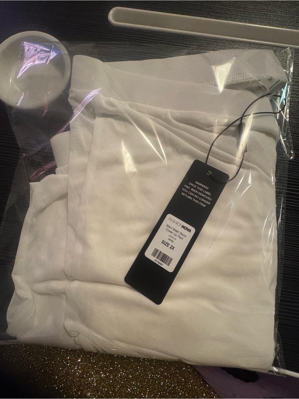 Fashion Nova White Maui Mesh Swim Cover Up Pants